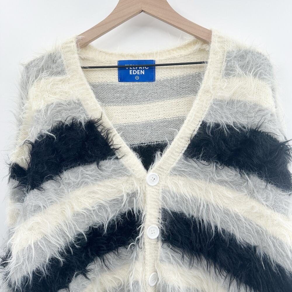 Aelfric Eden Color Blocking Striped Fuzzy Cardiga… - image 3